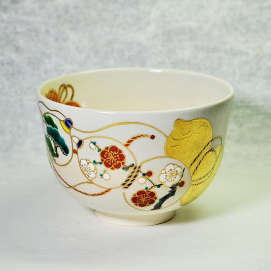 抹茶碗 金彩六瓢 | 京焼窯元 橋本城岳