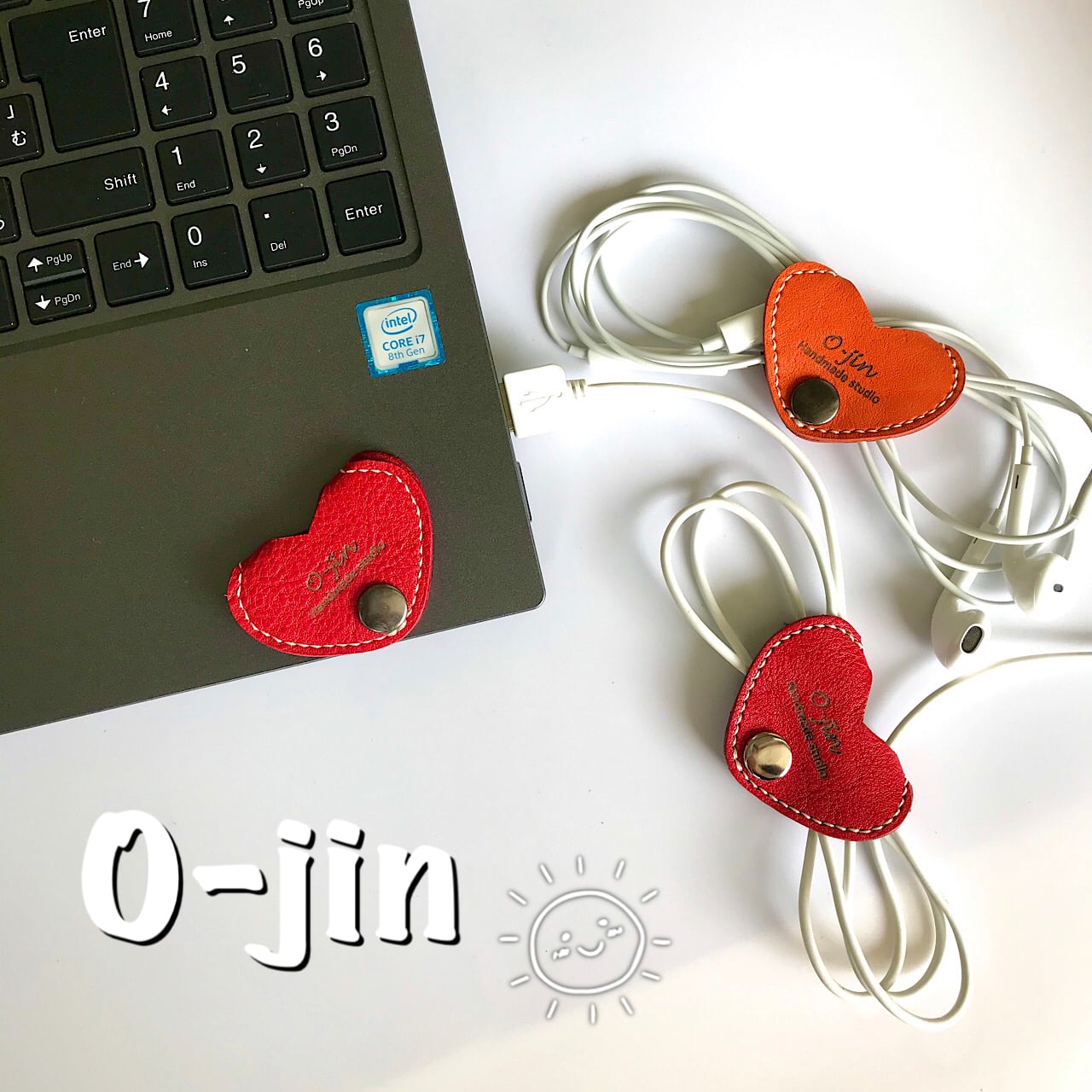 イヤホンコードホルダー（ハート型） | 手造り工房 O-jin