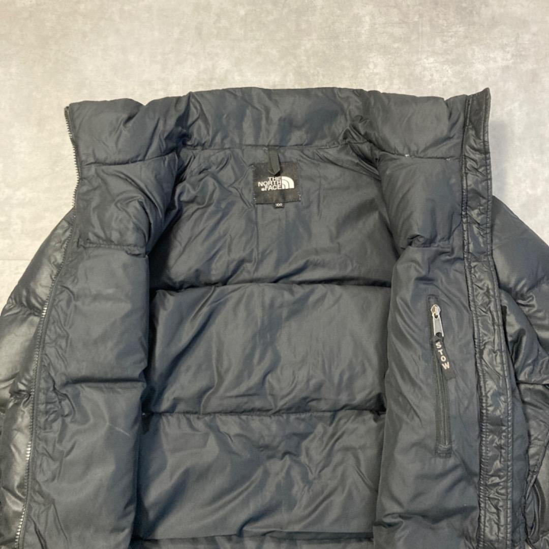 ノースフェイス ヌプシ ダウンジャケット 700 古着 刺繍 L 黒 12705