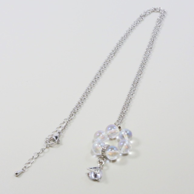 コスモオーラとジルコニアトライアングルチャームのネックレス(643)【癒し・エネルギーの活性化・潜在能力の開花】