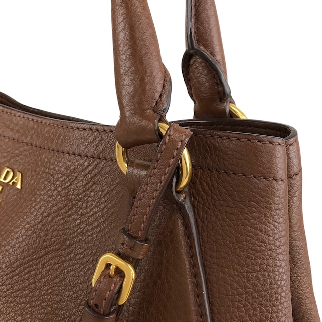 PRADA プラダ ショルダーバッグ ブラウン ロゴ レザー 2WAY vintage ヴィンテージ オールド avpisn
