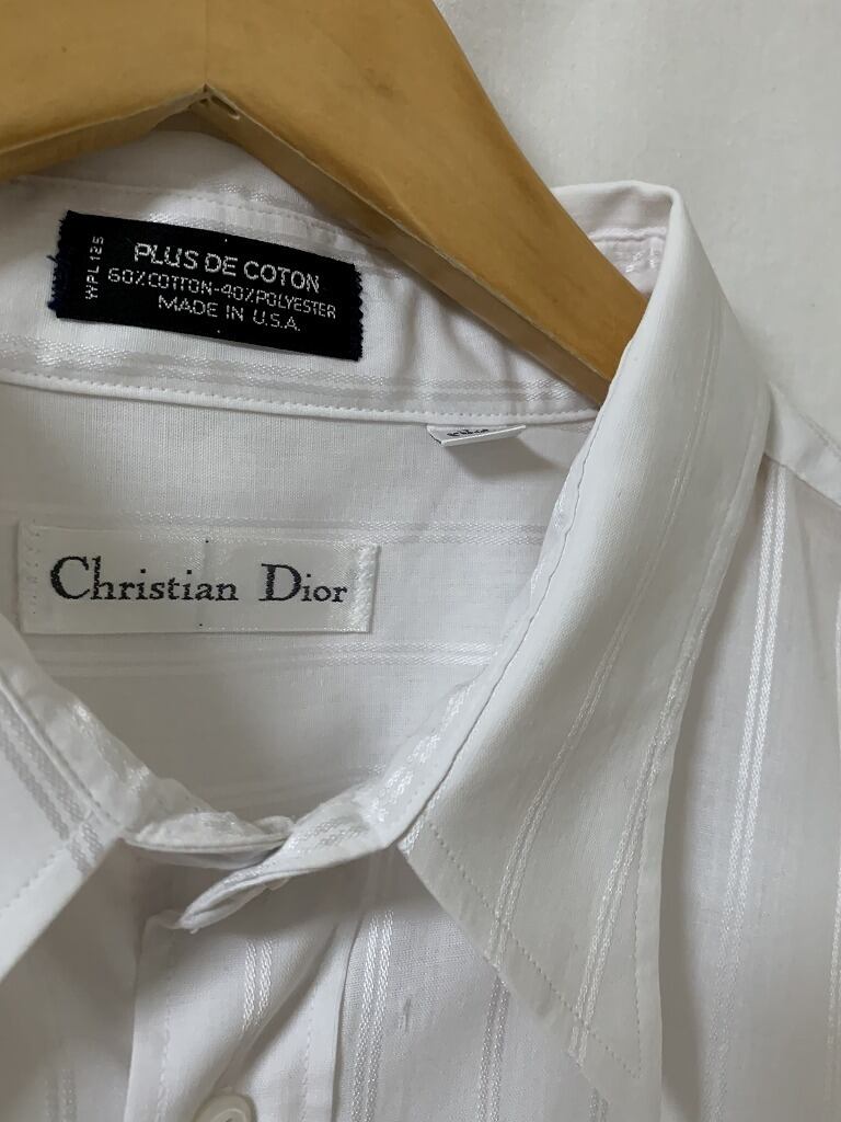 1980~90's Woven Stripe Design Dress Shirt "Christian Dior"