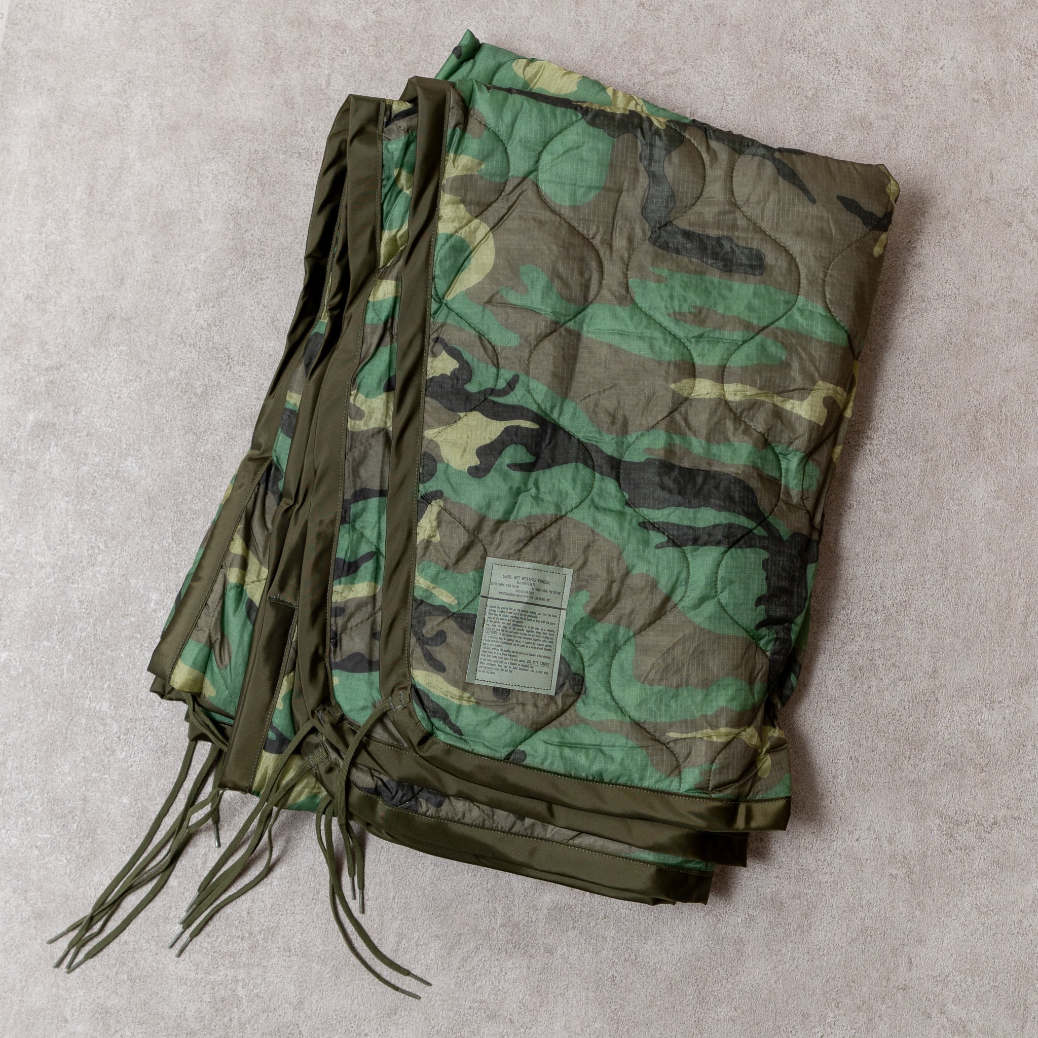 【DEADSTOCK】U.S.Army 90's Liner Poncho Woodland Camo