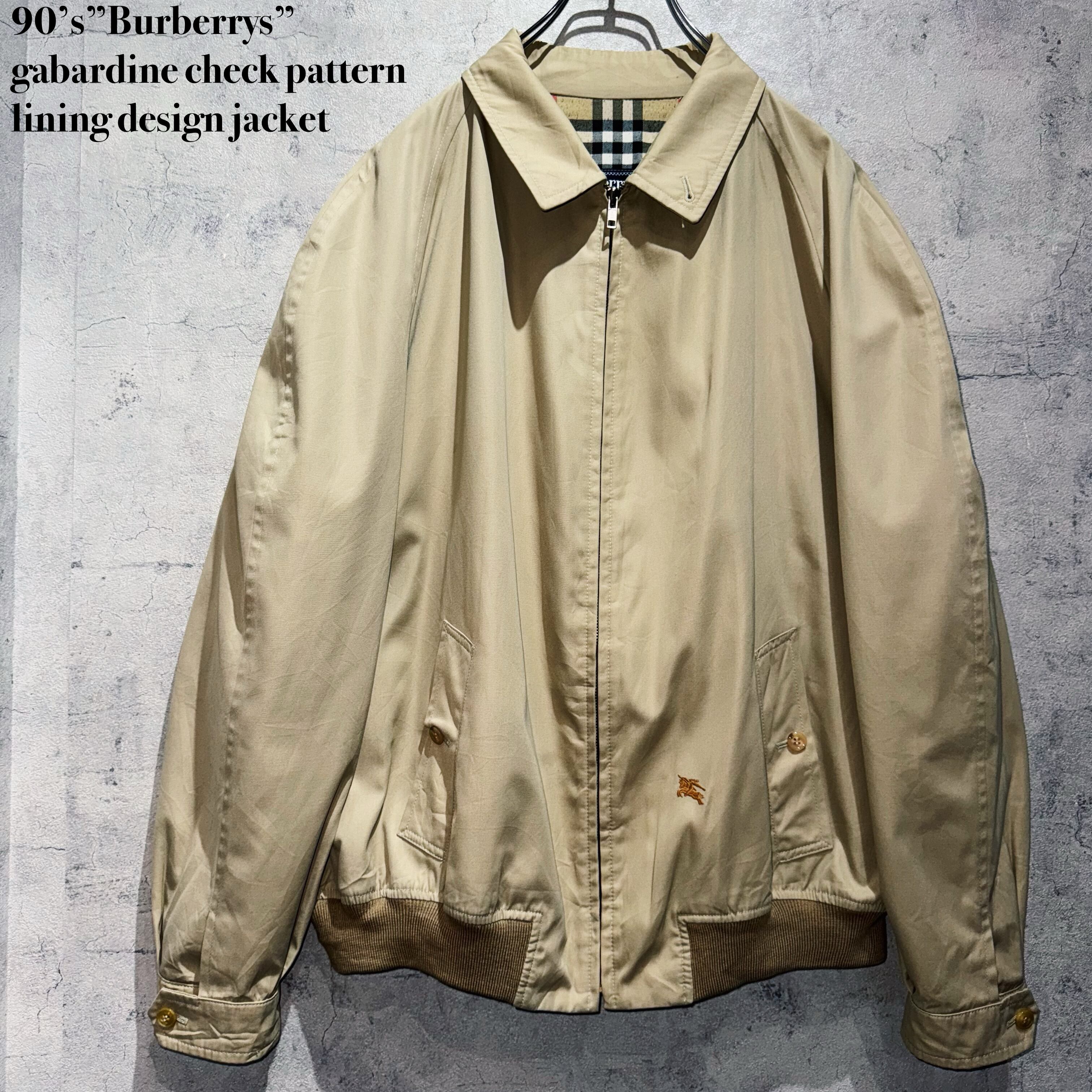 90’s”Burberrys”gabardine check pattern lining design jacket