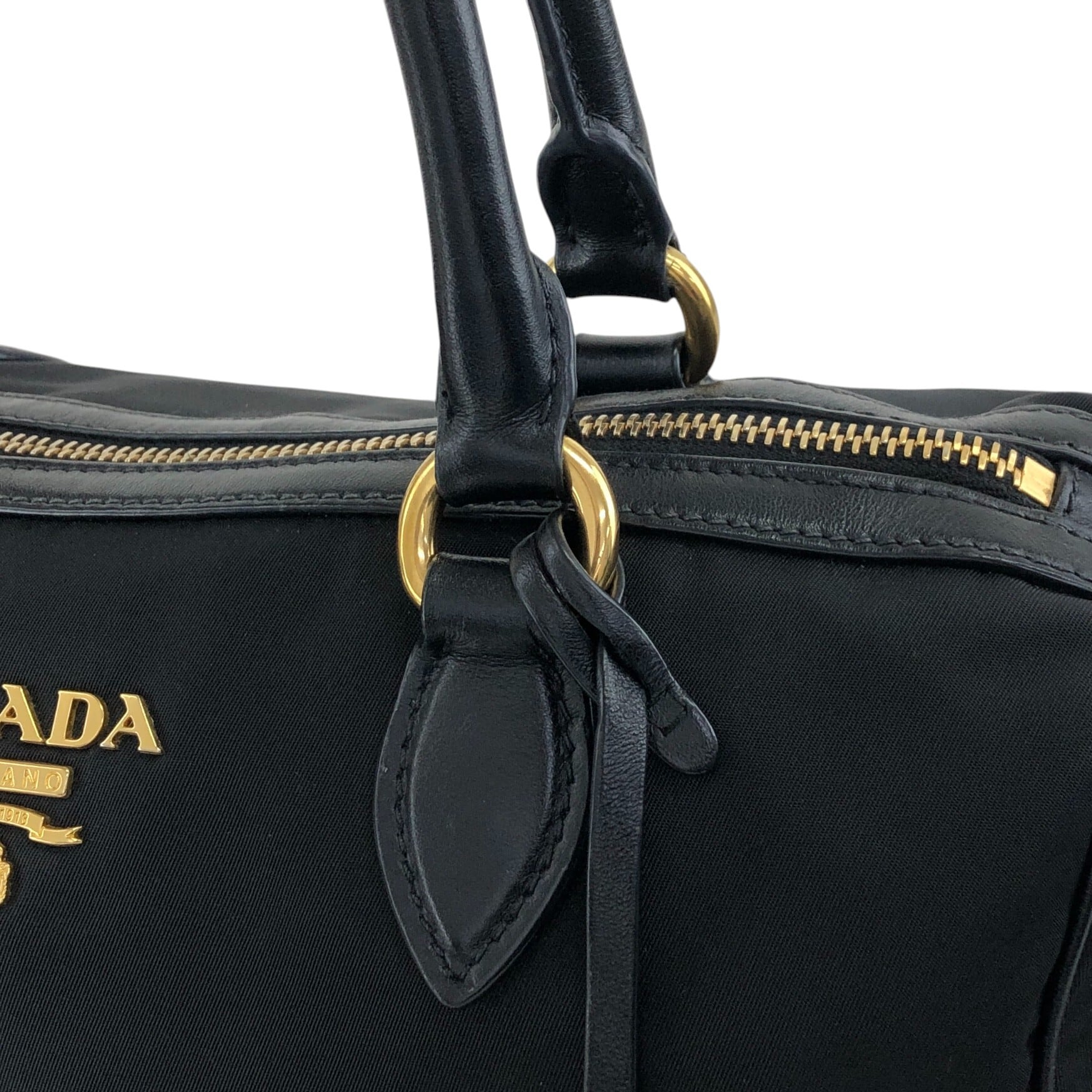 PRADA プラダ ボストンバッグ ブラック ロゴ ナイロン 2way vintage