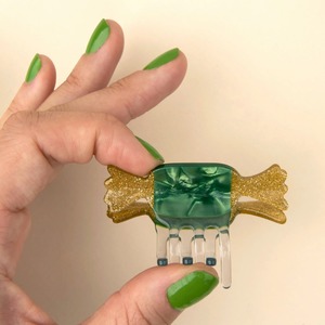 «即納» Coucou Suzette Green Christmas Candy Mini Hair Claw ククシュゼット ヘアアクセサリー