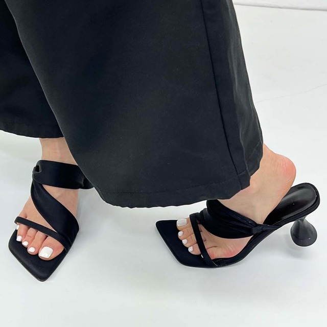 Designer satin sandals