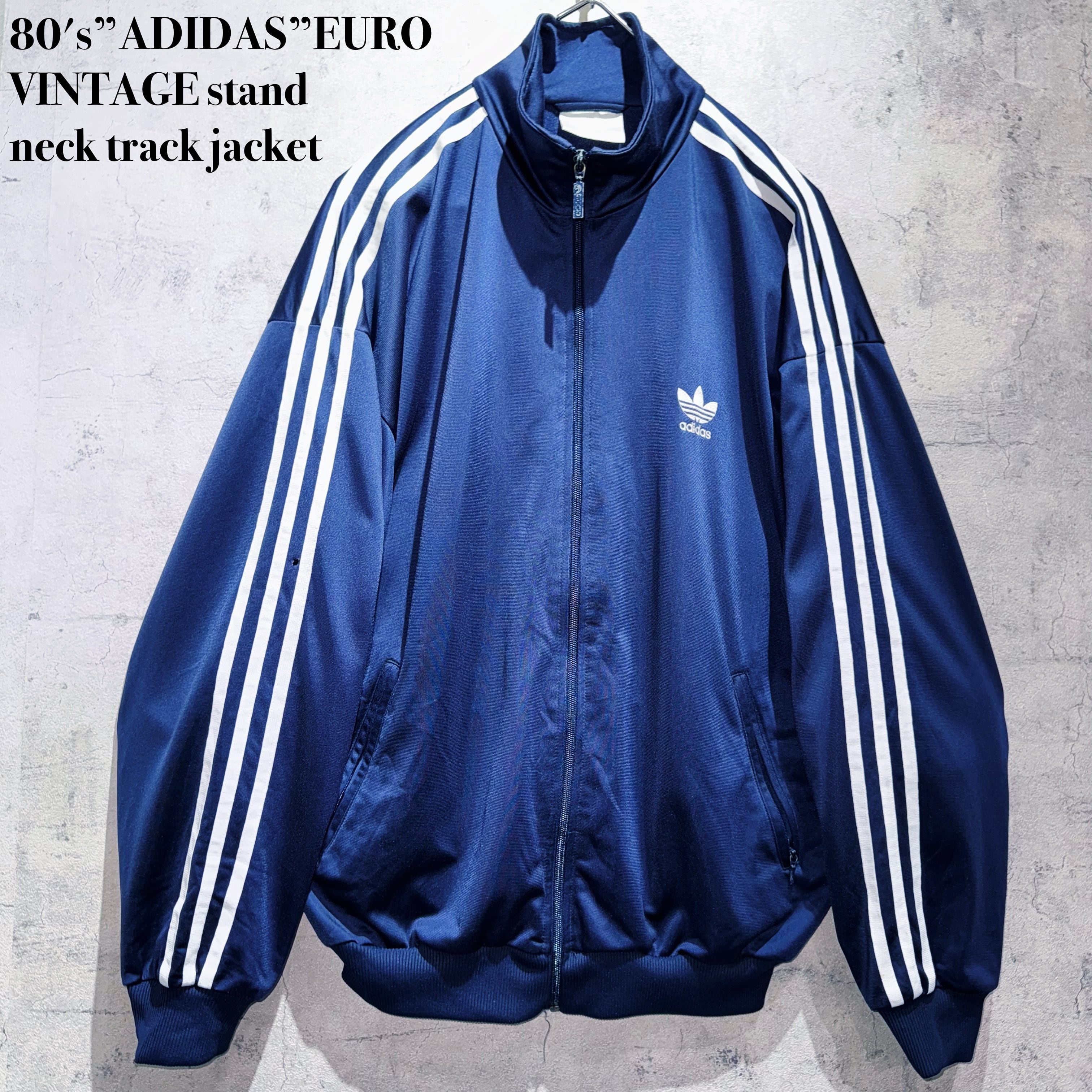 80's”ADIDAS”EURO VINTAGE stand neck track jacket