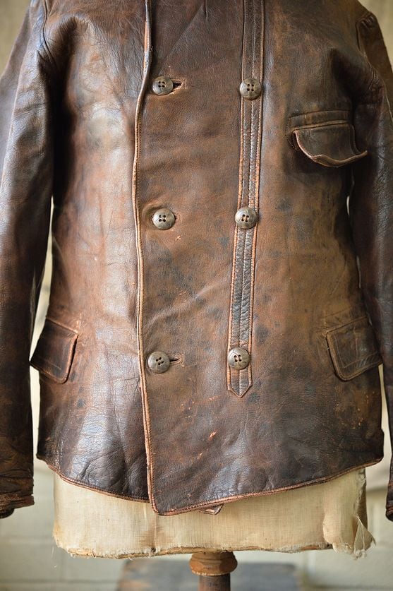 Vintage 1930's-40's Swedish Work leather jacket | EXTRA'S GARMENT