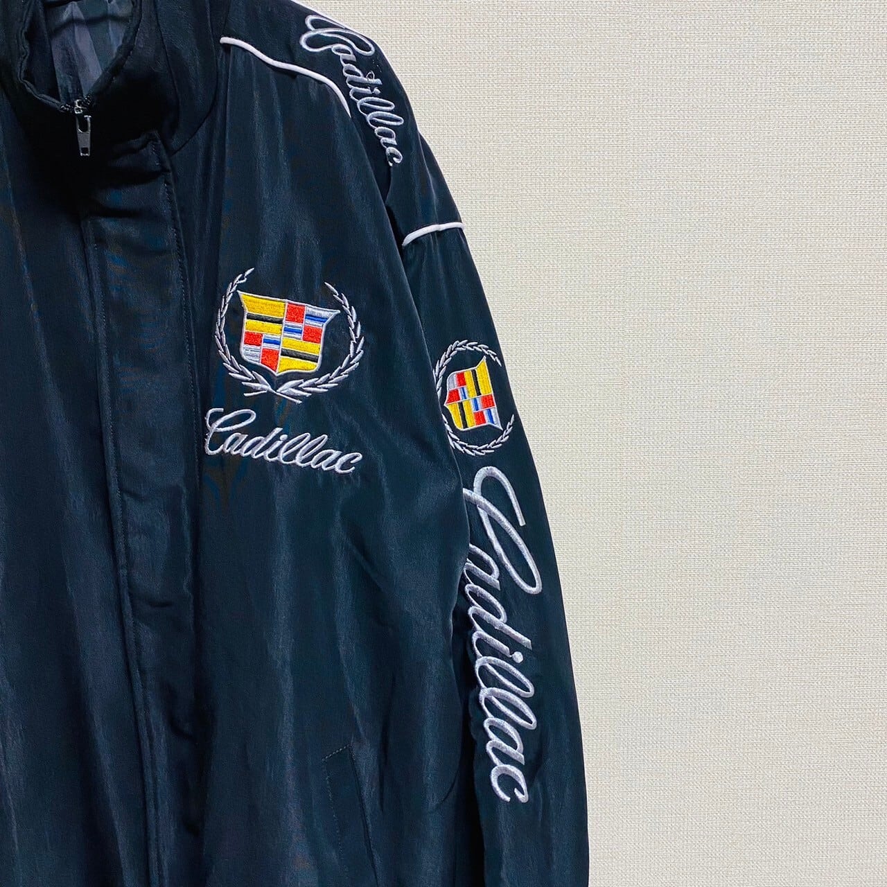 Y2K】80's 〜 90's Cadillac Embroidery Racing Jacket | 古着屋 Y2K】80's 〜 90's Cadillac Embroidery Racing Jacket | 古着屋