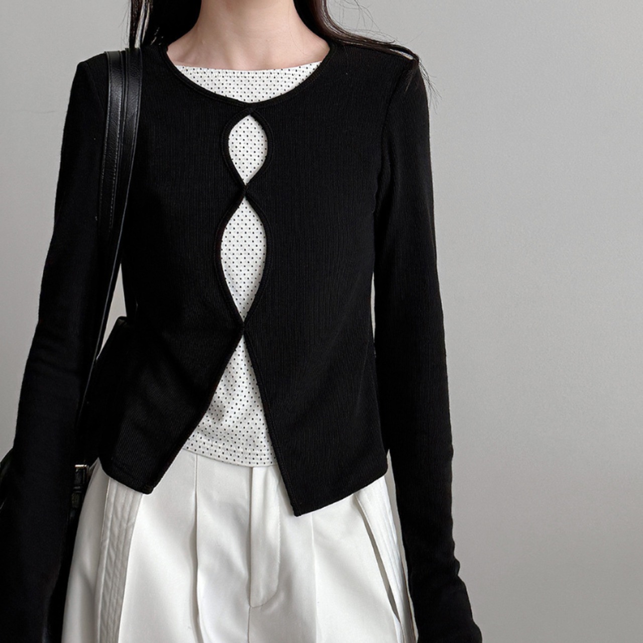 layered-look dot top　J00517