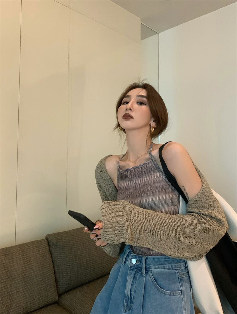 格子柄サマースタンダードショートホルタートップス レトロ 夏物 ブラックストロベリース39185324161