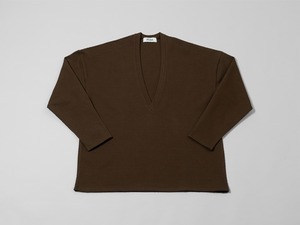 Deep V Neck Pullover / Brown