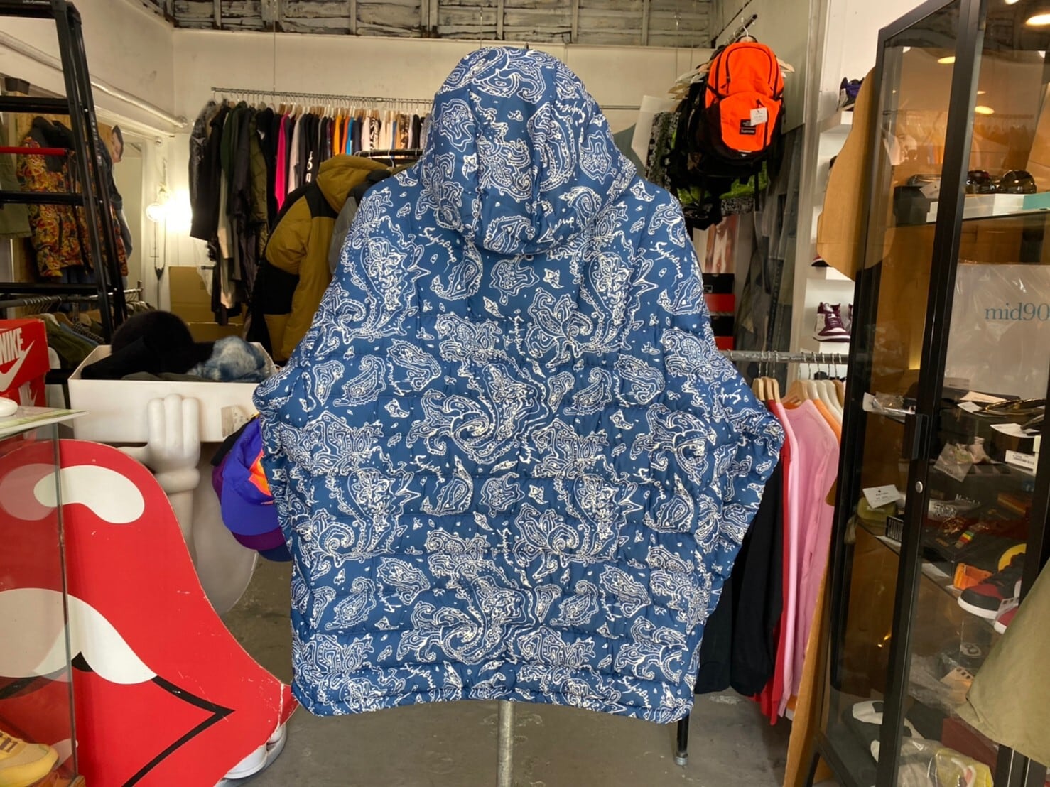 Supreme 22AW MICRO DOWN HALF ZIP HOODED PULLOVER BLUE PAISLEY  