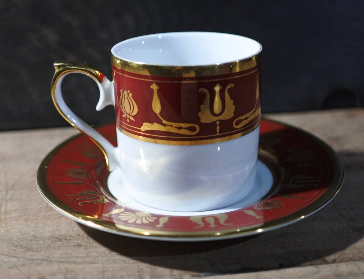 【美品】Ashford アッシュフォード カップ＆ソーサー セット レッド 上品 美品】Ashford アッシュフォード カップ＆ソーサー セット レッド 上品