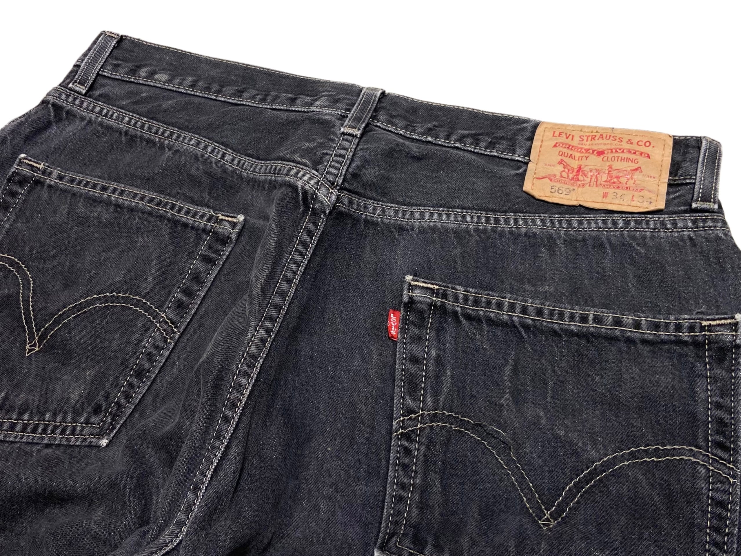 03 00s Levis リーバイス 569 ルーズ ジーンズ ブラック 【W36】BL-352