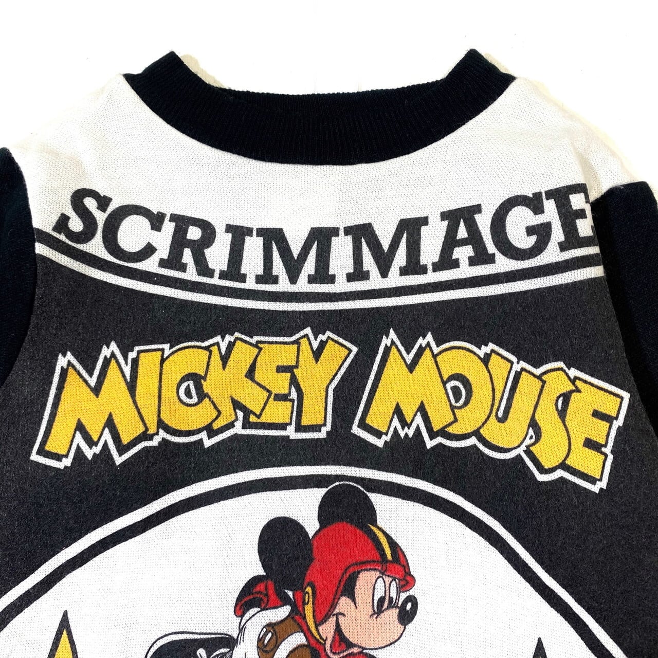 80s　MICKEY＆CO　ビンテージ　ハーフジップスウェット　ディズニー　本革