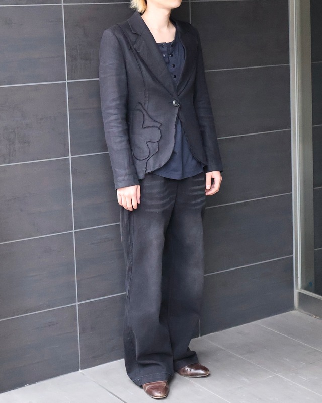 easy waist wide denim pants