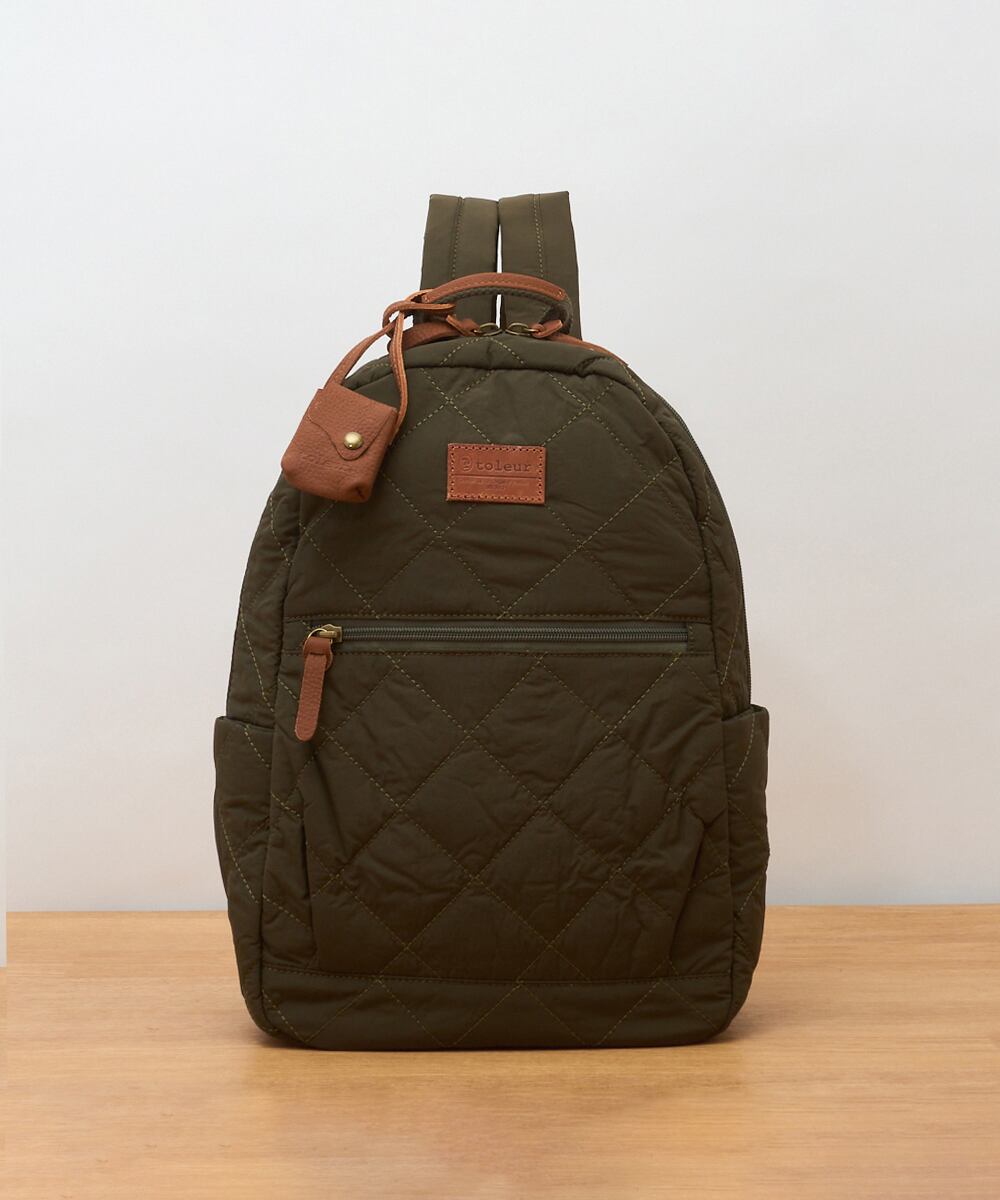 ブラウン ドット柄 ナイロンリュック ドット柄バックパック ブラウン 水玉柄ナイロンリュック - メルカリ