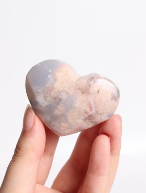 BLUE CHERRY BLOSSOM AGATE PALM STONE