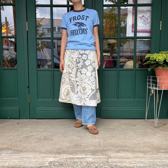 Antique Lace Wrap Skirt (Brown &Cream)