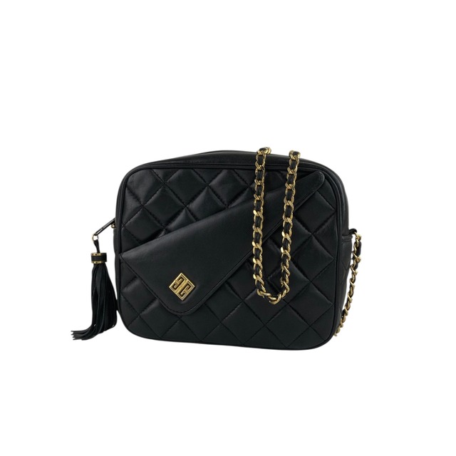 GIVENCHY ジバンシィ ショルダーバッグ ブラック ロゴ レザー キルティング チェーン vintage ヴィンテージ オールド miazi8