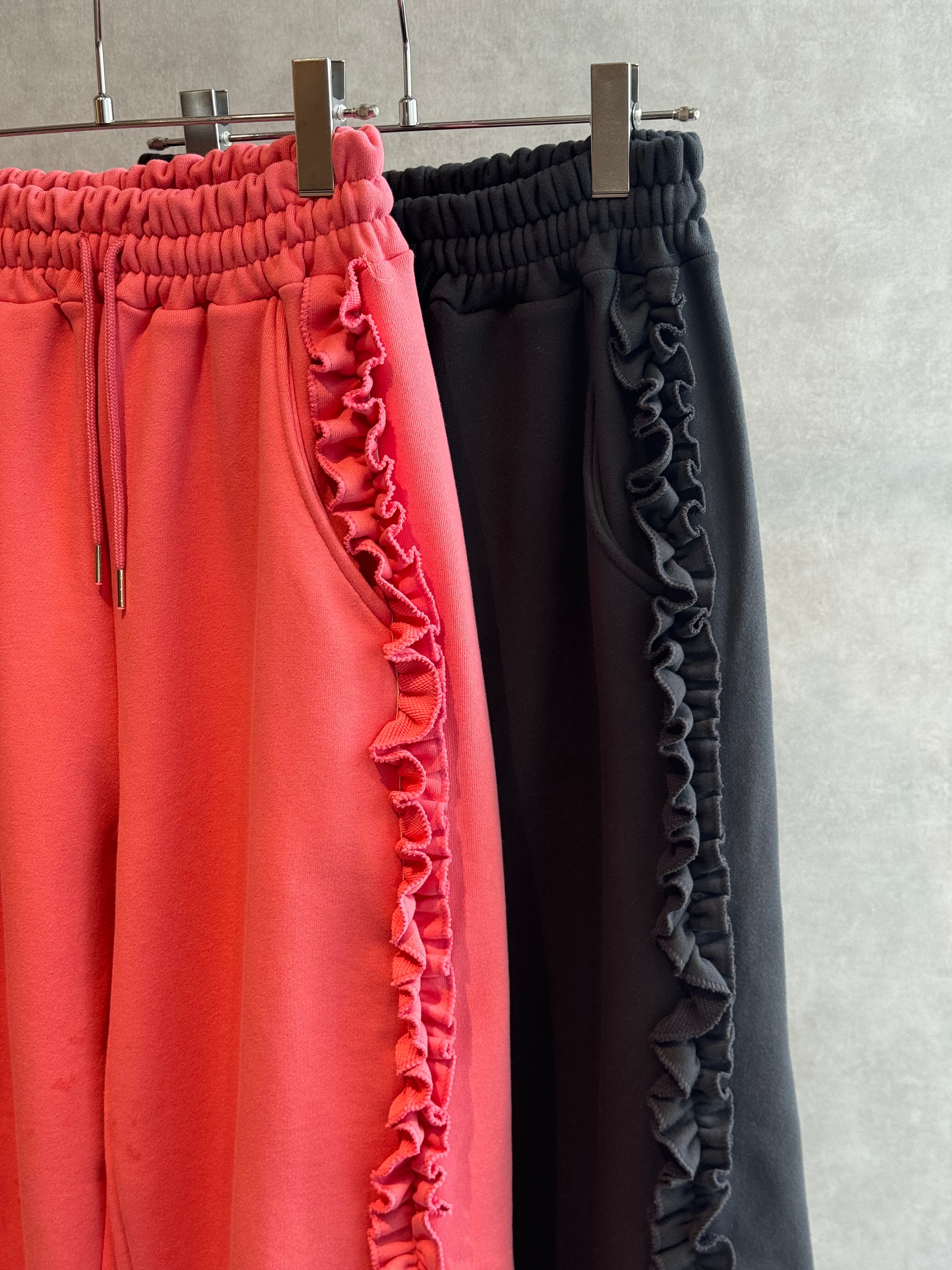 side line frill string sweat pants