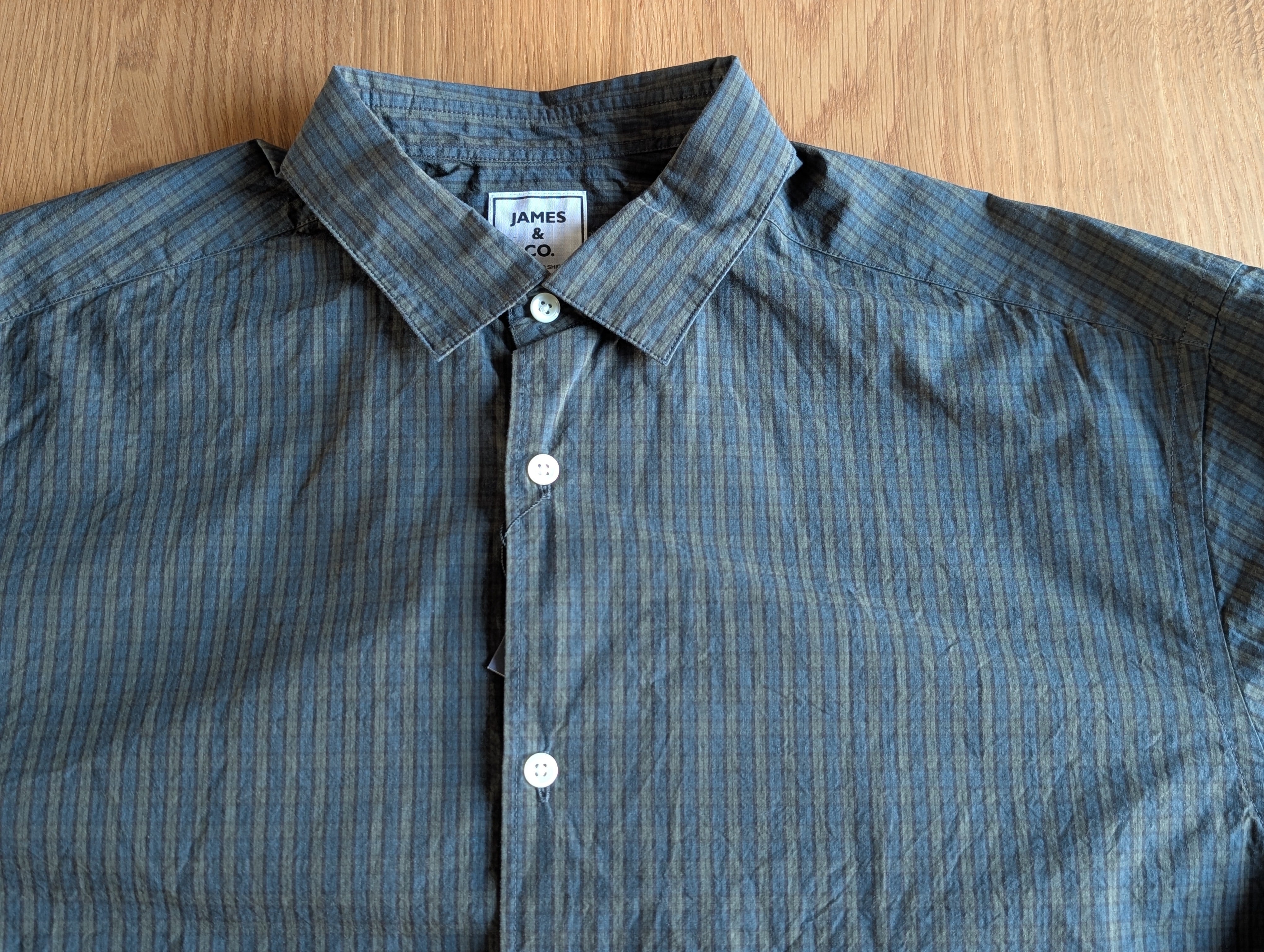 【STANDARD SHIRT】Small Collar Big Shirt -Check -(Unisex) | JAMES&CO.
