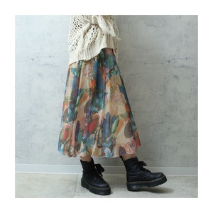 select 22023：botanical print skirt