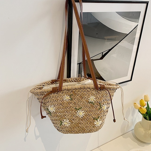 マーガレットステッチ ストローバッグ・かごバッグ(インナーバッグ付)BA00816 マーガレットステッチ ストローバッグ・かごバッグ(インナーバッグ付)BA00816