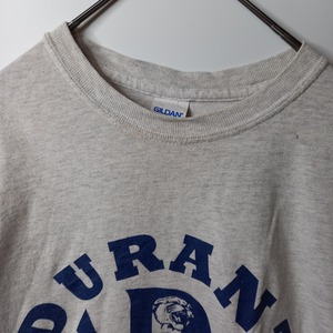 ギルダン　クルーネック　プリントTシャツ　半袖　ヘビーコットン　ライトグレー　S