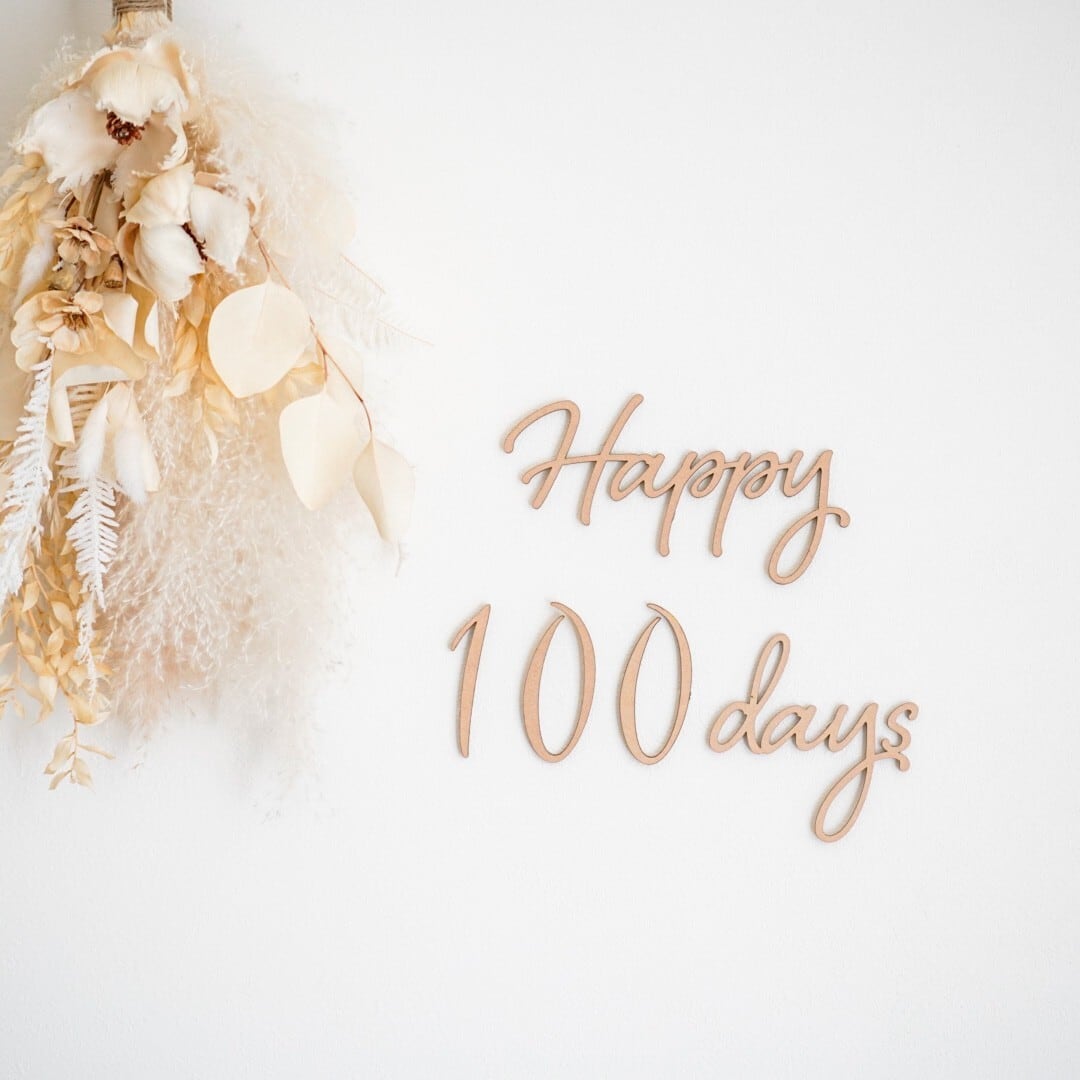 木製レターバナー 月齢フォトセットI   ニューボーン 100日祝 マンスリー