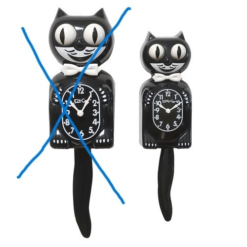 仔猫　スモールサイズ　kitty 　キットキャットクロック　ブラック　時計　猫　壁掛け時計