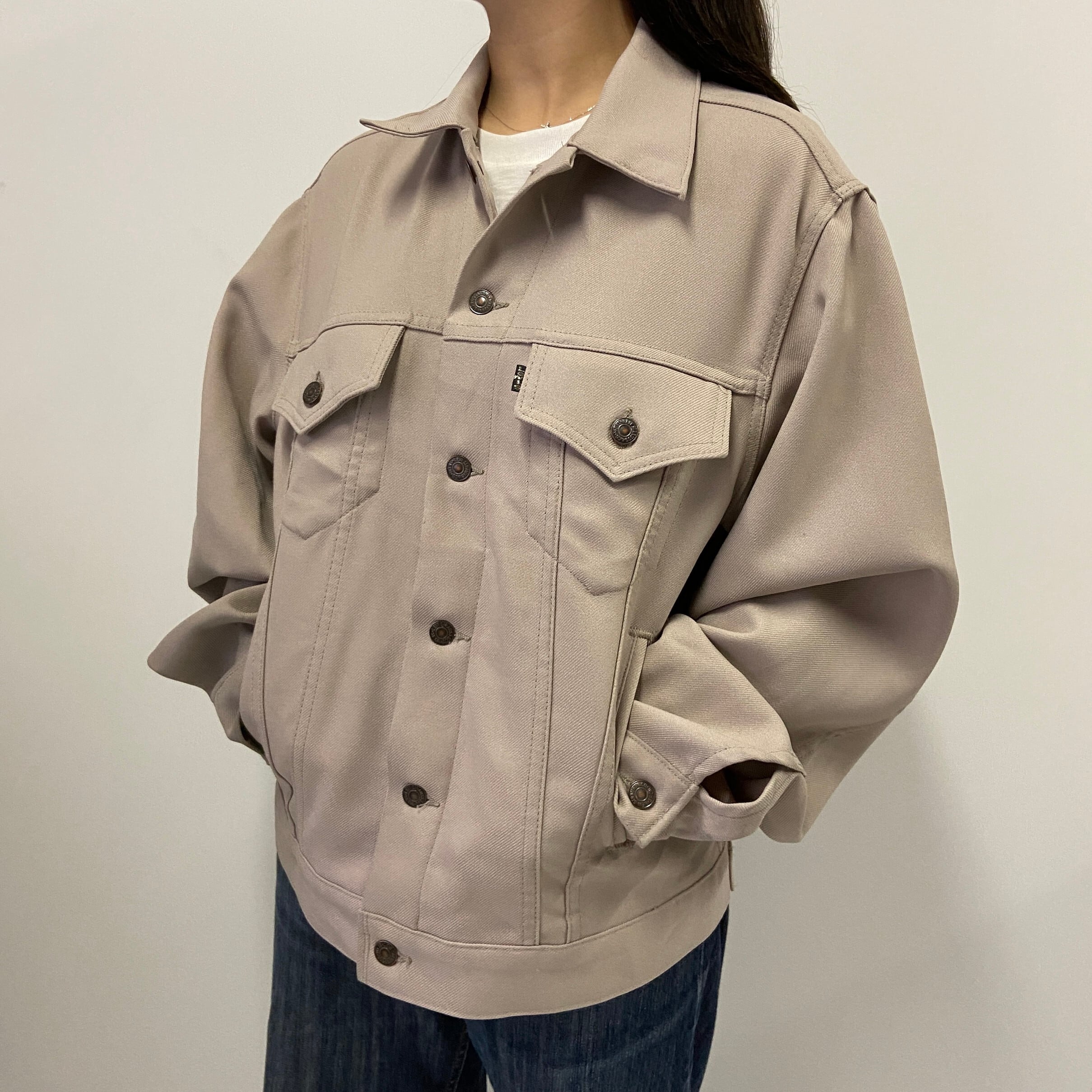 Levi's 70s USA製 サテン ジャケット ピンク ビッグサイズ身幅59cm - G 