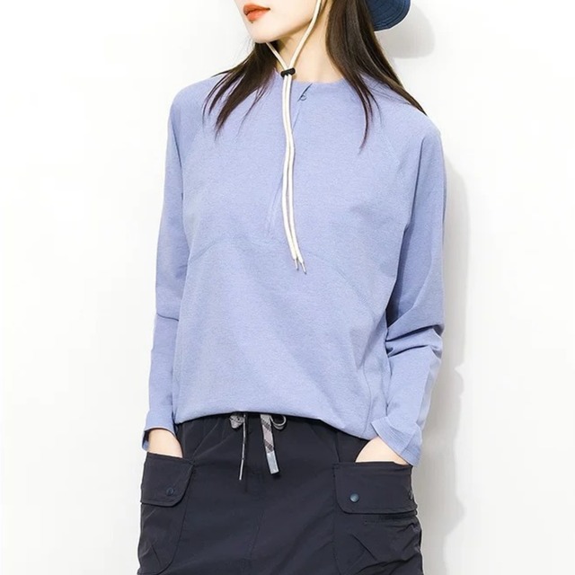 ハーフジップラグラントップス C00939