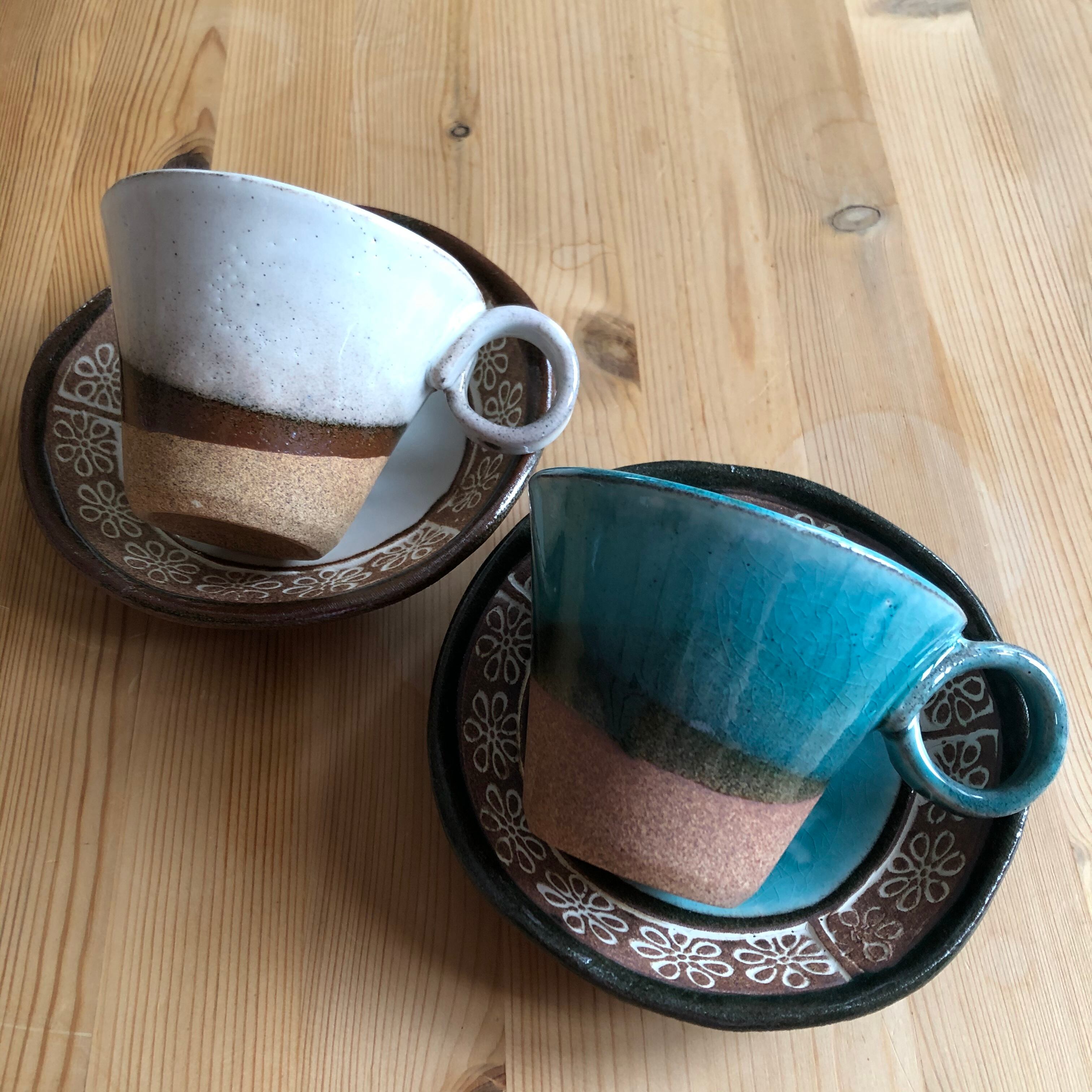 お花畑コーヒーカップ＆ソーサー「白」