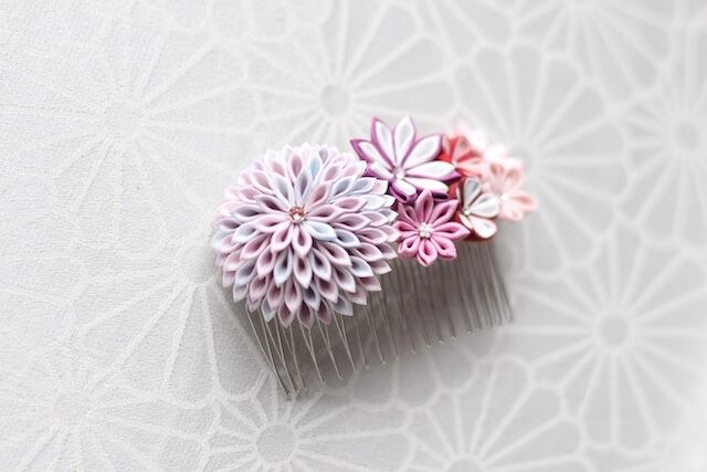 つまみ細工 コームとUピンのセット