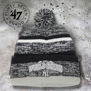 ◆日本未発売◆47BRAND New York Yankees World Series Pom Beanie ニューヨークヤンキース ポンビーニー NY ニットキャップ ニット帽