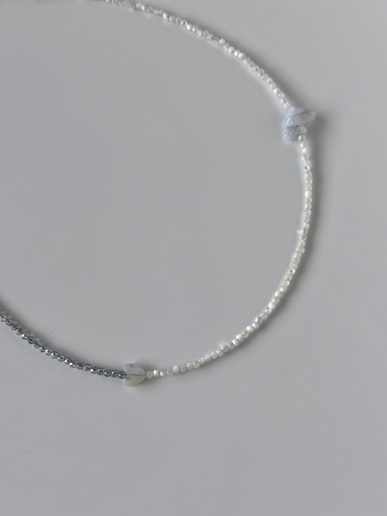 ［3type］clear blue  beads necklace［BZN23］