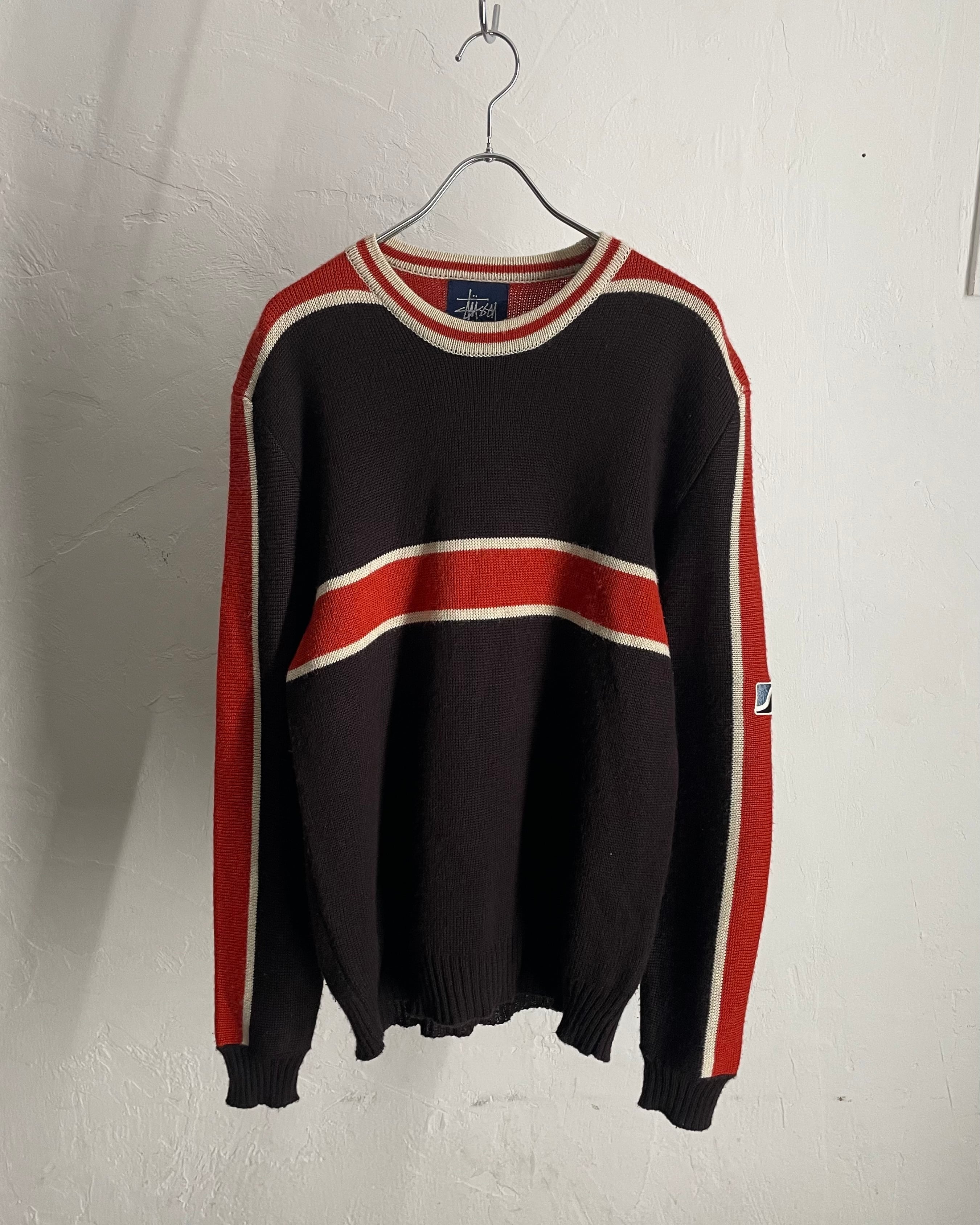 90s OLD STUSSY Line Design Wool×Acrylic Knit | VOLAR