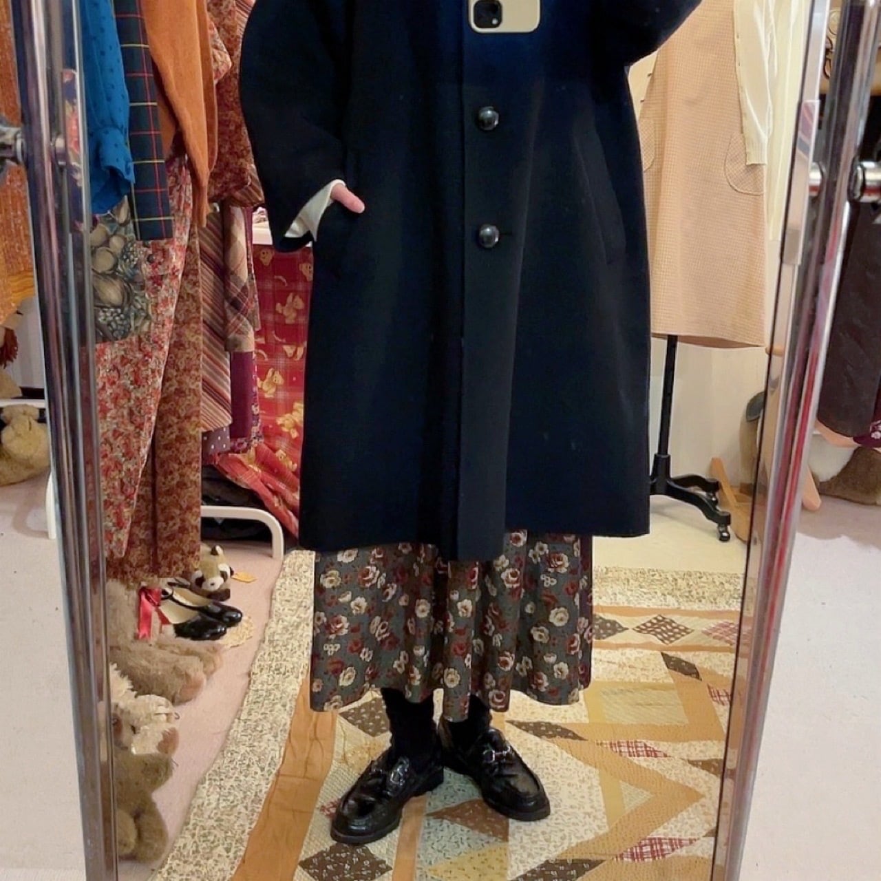 black lambs wool coat