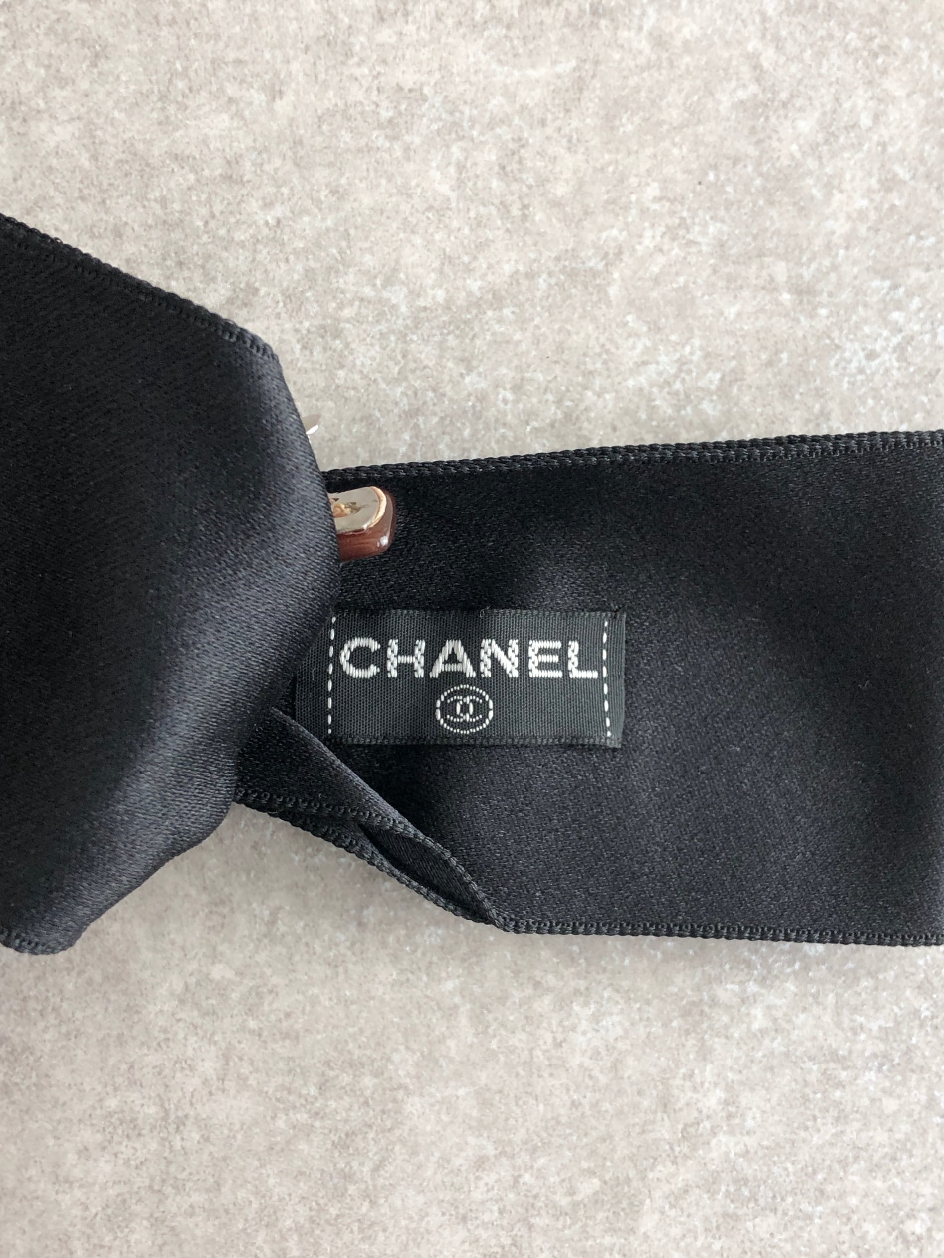 Vintage old CHANEL バレッタ CHANEL シャネル ヘアアクセサリー ブラック リボン バレッタ vintage