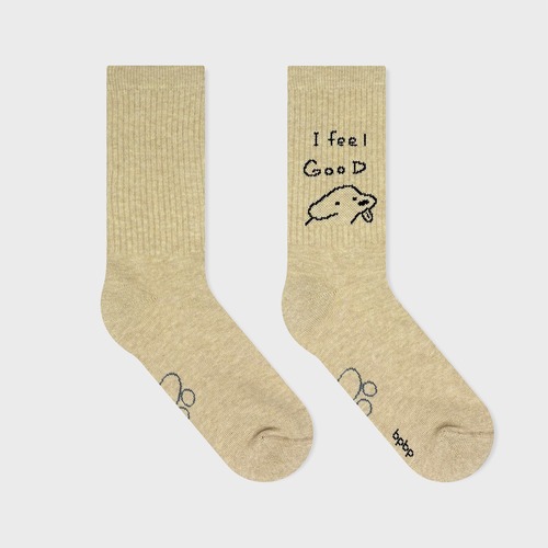 【matsui】SOCKS  ベージュ リブソックス