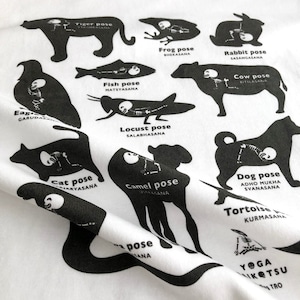 ヨガガイコツTシャツ［動物ポーズ］【選べる2色＊4サイズ】［制作終了］