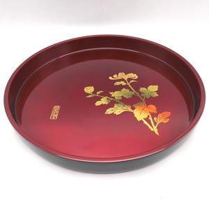 玉虫塗・丸盆・お盆・トレイ・伝統工芸・No.261009-30・梱包サイズ80