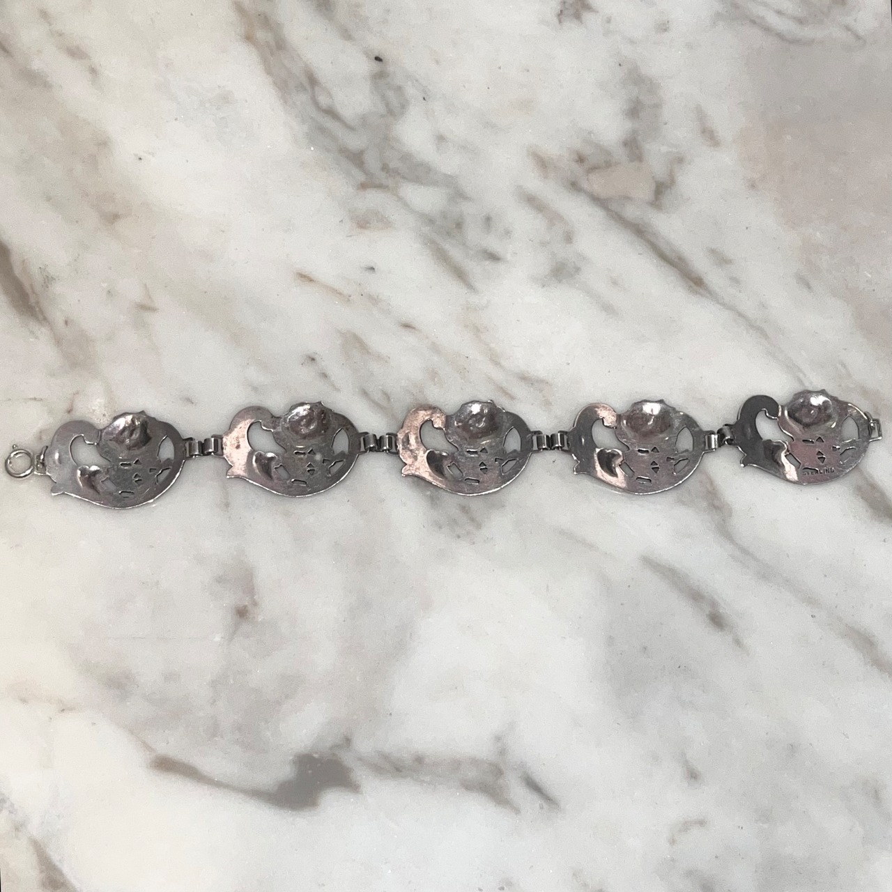 vintage silver " rose " bracelet