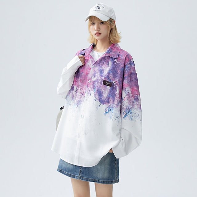 ✿秋新作！【藤伊曼シリーズ】★シャツ★ 3color トップス 長袖シャツ 男女兼用 メンズ レディース 大きいサイズ