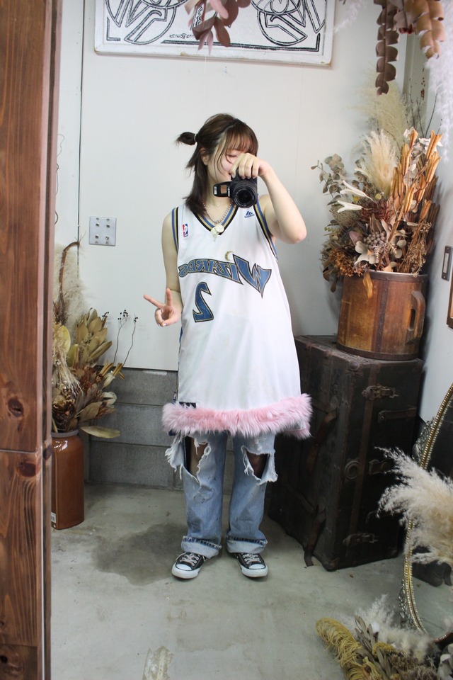 Game shirt x fur one-piece