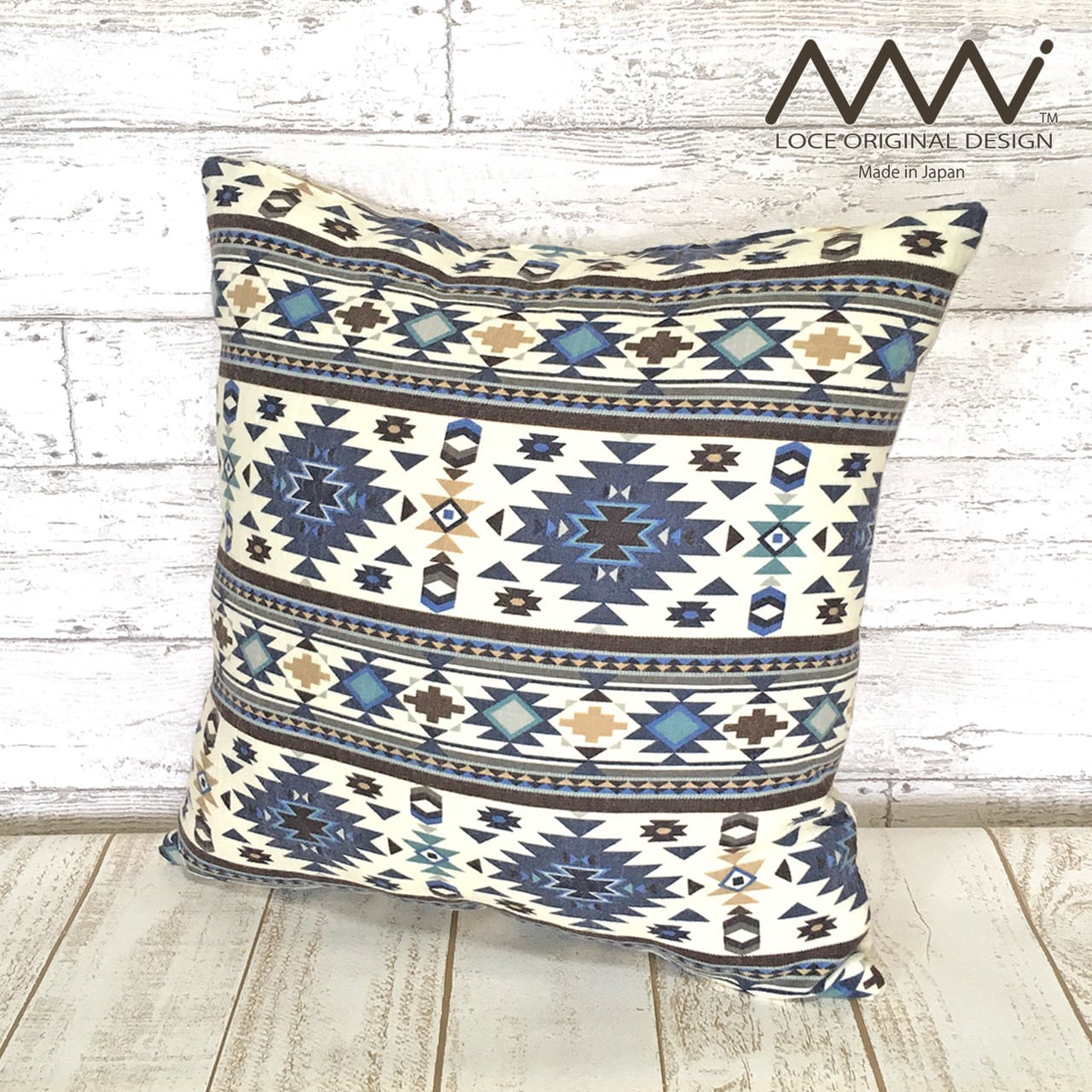 オルテガ柄✳︎モーリークロス素材クッションカバー／45cm対応 | M W