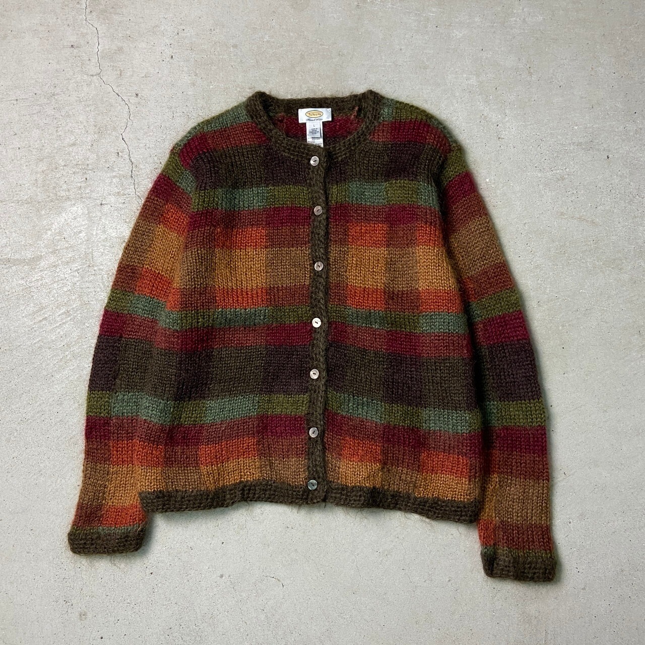 90年代 Talbots モヘアニットカーディガン ハンドニット レディースL 